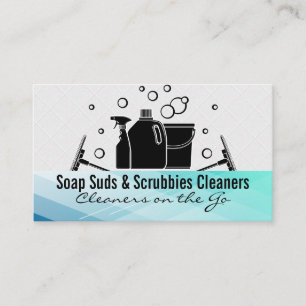 Cleaning Supplies   Soap Bubbles Business Card