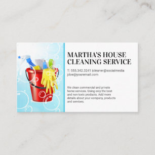 Cleaning Supplies Soap Bubbles Business Card
