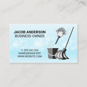 Cleaning Supplies   Sparkle Bubbles Business Card
