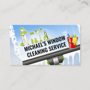 Cleaning Supplies Squeegee Sweeper Business Card