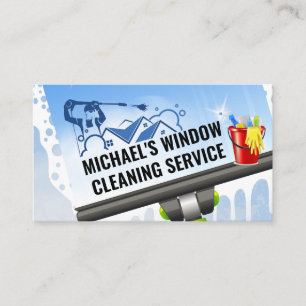 Cleaning Supplies   Window Squeegee   Power Washer Business Card