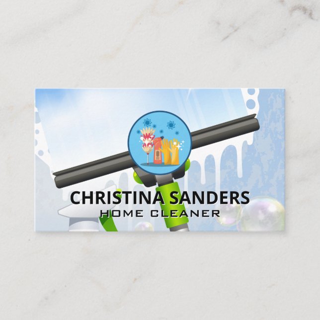 Cleaning Supplies  | Window Washing Business Card (Front)