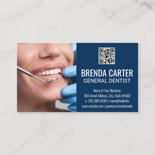 Cleaning Teeth   QR Scan Code Business Card
