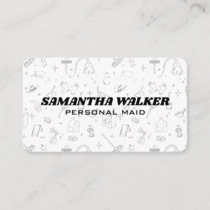 Cleaning Tools Pattern   Maid Services Business Card