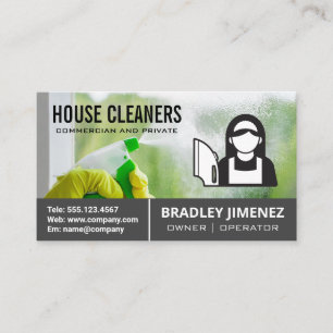 Cleaning Window   Maid Logo Business Card
