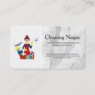 Cleaning Worker Home Maid Service Business Card