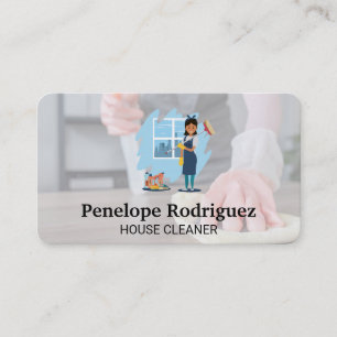 Cleaning Worker Maid Services Business Card