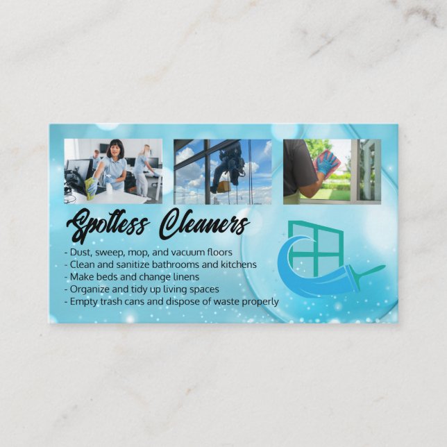 Cleaning Workers  Business Card (Front)