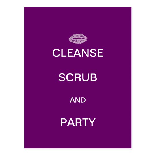 Cleanse Scrub and Party Violet Postcard