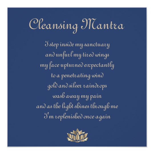 Cleansing Mantra Poster Zazzle.co.uk