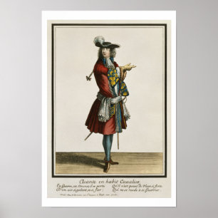 Cleante Dressed as a Cavalier, fashion plate, c.16 Poster