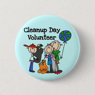 Cleanup Day Volunteer T-shirts and Gifts 6 Cm Round Badge