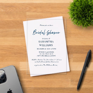 Clear Acrylic Bridal Shower Invitation