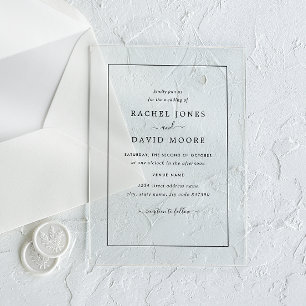 Clear Acrylic Modern Wedding Invitation