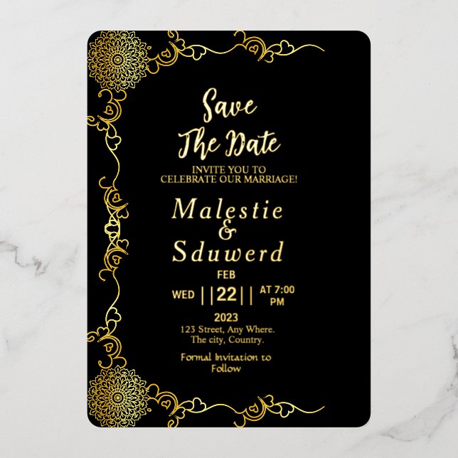Clear Acrylic Wedding Luxury Save the Date (Front)