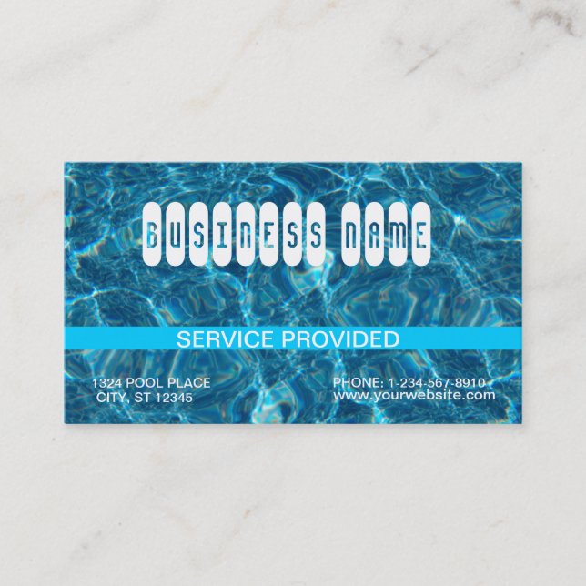 Clear Blue Pool Business Card (Front)