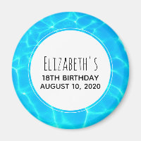 Clear Blue Pool Water Photo Birthday
