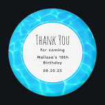 Clear Blue Pool Water Photo Birthday Thank You Magnet<br><div class="desc">Birthday thank you magnet with a photograph of clear blue pool water,  with shimmering reflections.</div>