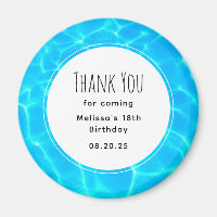 Clear Blue Pool Water Photo Birthday Thank You