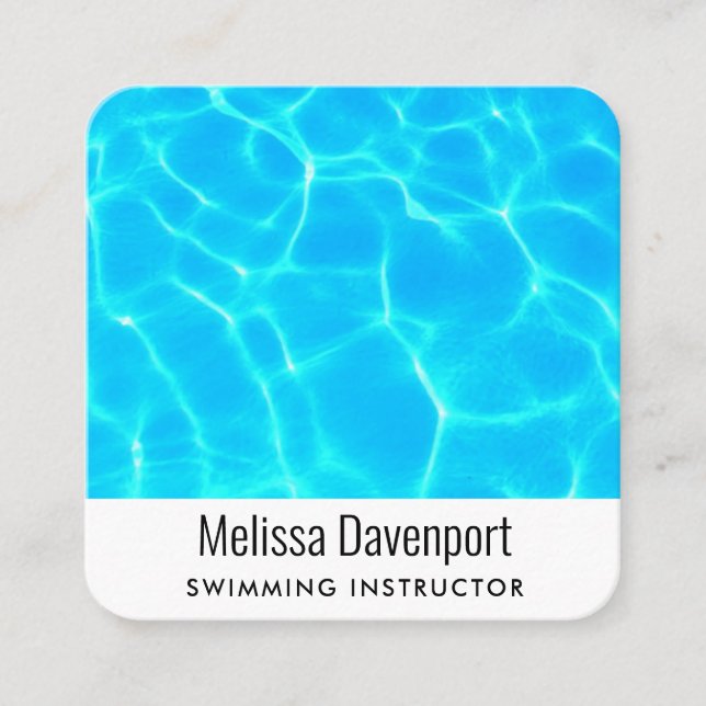 Clear Blue Pool Water Photo Business Card (Front)