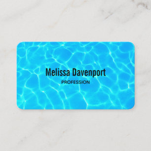 Clear Blue Pool Water Photo Business Card