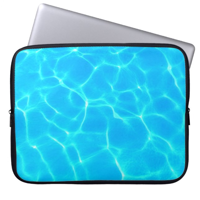 Clear Blue Pool Water Photo Laptop Sleeve (Front)