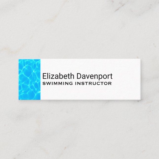 Clear Blue Pool Water Photo Mini Business Card (Front)