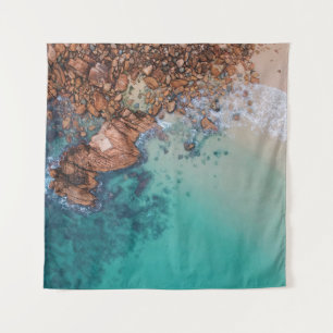 Clear blue sea and rocks tapestry