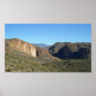 Clear Blue Skies, Mountains and Water-Cropping #2 Poster