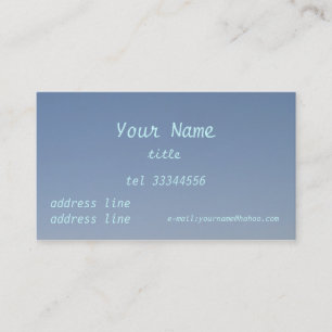 clear blue sky business card