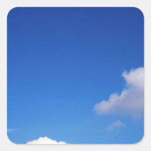 Clear Blue Sky & White Clouds Square Sticker