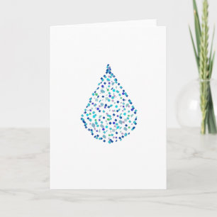 Clear Blue Turquoise Water Drop Greeting Card