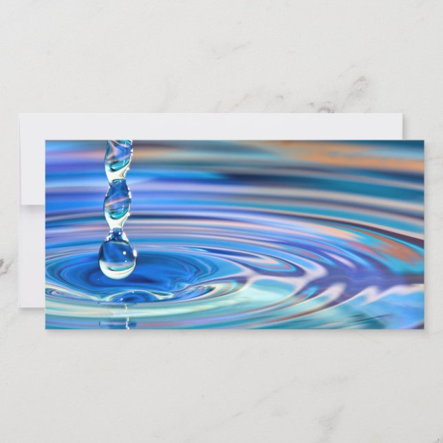 Clear Blue Water Drops Flowing (Front)