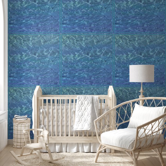 Clear Blue Water Patterns Beach Ocean Sea Nautical Wallpaper (Kids)