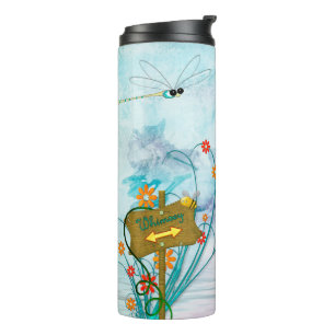 Clear Blue Whimsey Thermal Tumbler