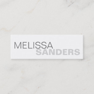 Clear bold type grey two tone personal networking mini business card