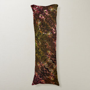 Clear brown neon mirroring style with flashy lines body cushion