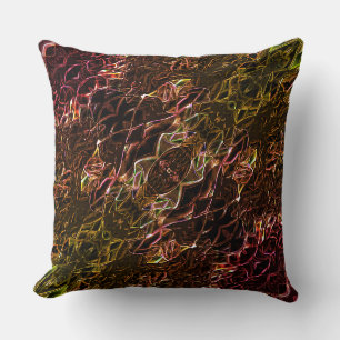 Clear brown neon mirroring style with flashy lines cushion