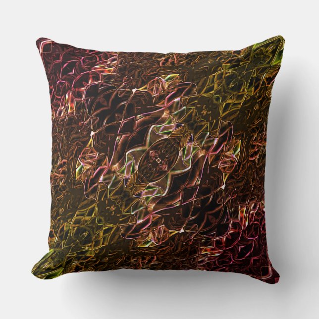 Clear brown neon mirroring style with flashy lines cushion (Front)