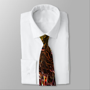 Clear brown neon mirroring style with flashy lines tie