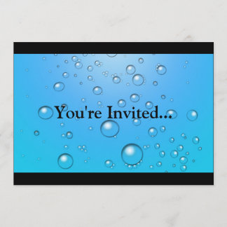 Clear Bubbles, Blue Water Invitation