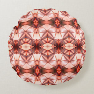 Clear burgundy to salmon of gradient shapes round cushion