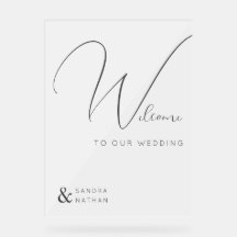 Clear Chic Welcome to Our Wedding Sign