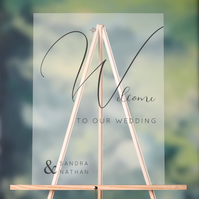 Clear Chic Welcome to Our Wedding Sign (Neutral)