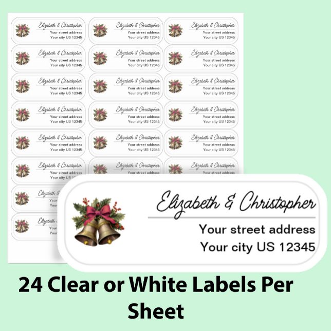 Clear Christmas Bells Return Address Transparent  (Creator Uploaded)
