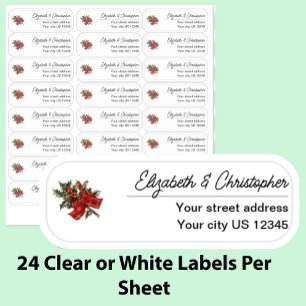 Clear Christmas Return Address Custom Transparent