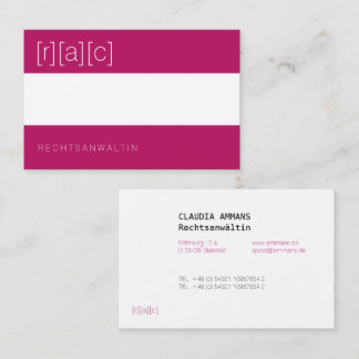 Clear, colorful, distinct business card