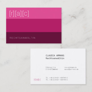 Clear, colorful, distinct business card