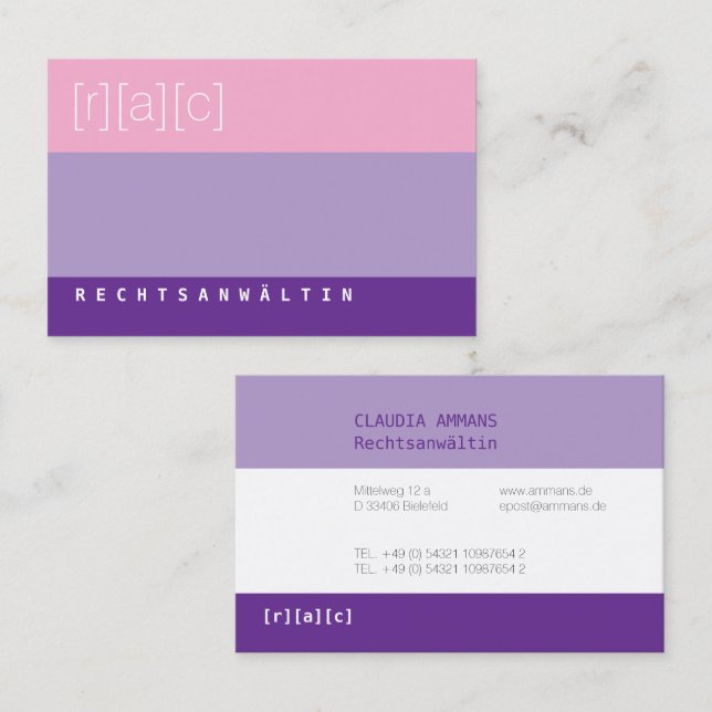 Clear, colourful, clear business card (3c) (Front/Back)