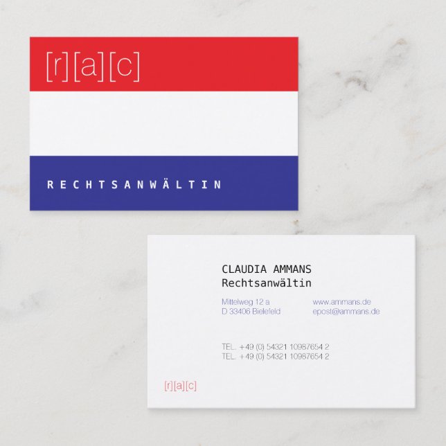 Clear, colourful, clear business card (3c) (Front/Back)